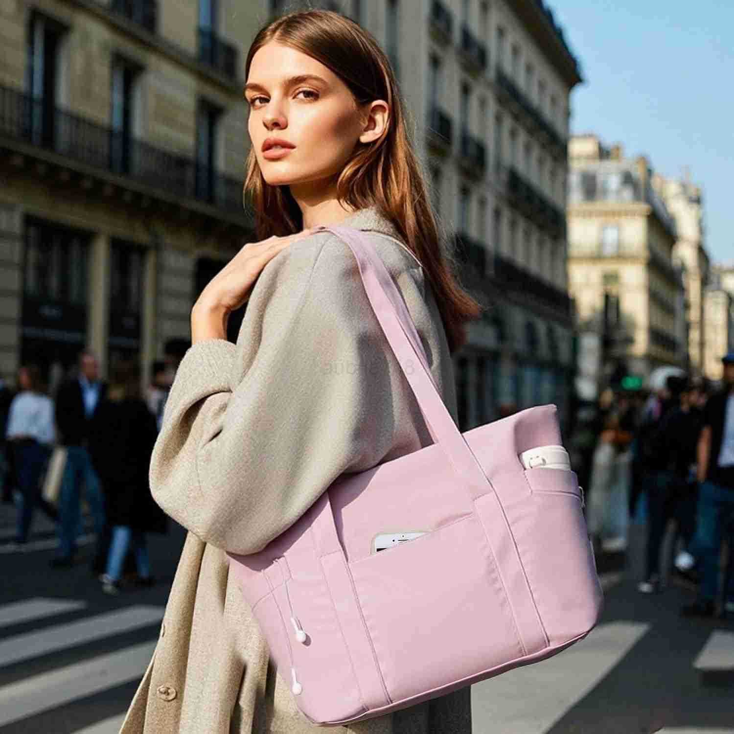 Tote Bag for Women Travel Essentials Large Tote Bag with Zipper Top Handle Handbag for Travel WorkZ250920