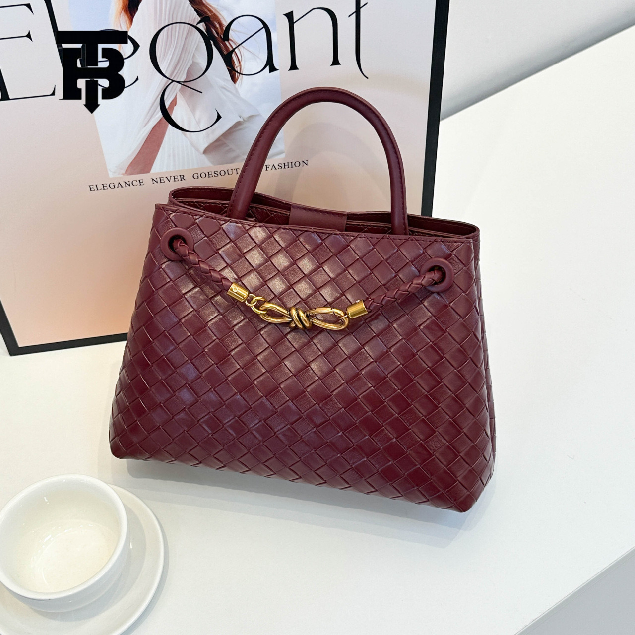 TB BHULAMTE Free Shipping New Designer Women's Bag 2025 Metal Rope Buckle Woven Bag Shoulder Bag Niche High-quality Texture Handbag