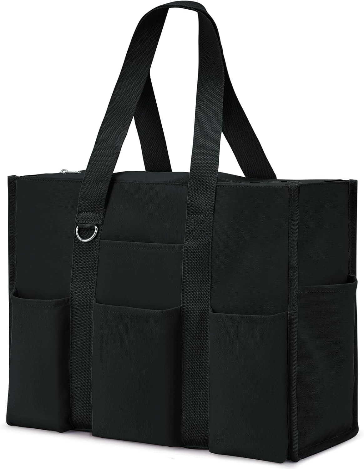 Becokan Large Tote Bag for Women Waterproof with 12 Pockets Top Zipper Closure Utility Teacher Nurse Bags for Work SchoolZ250920
