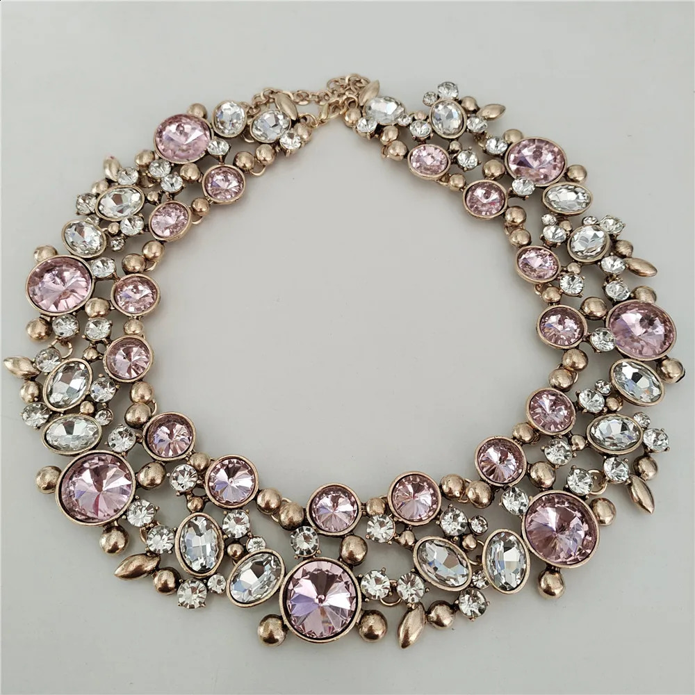 Indian Vintage Statement Large Collar Choker Necklace Earrings Women Jewelry Set Boho Ethnic Faux Pearl Crystal Big Bib necklace 250920