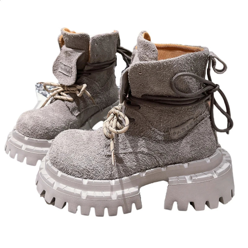 Womens Ankle Boots Platform er Shoes Suede Retro Boots for Woman Fashion Winter Women Pumps Gladiator Mujer Zapatos 250919