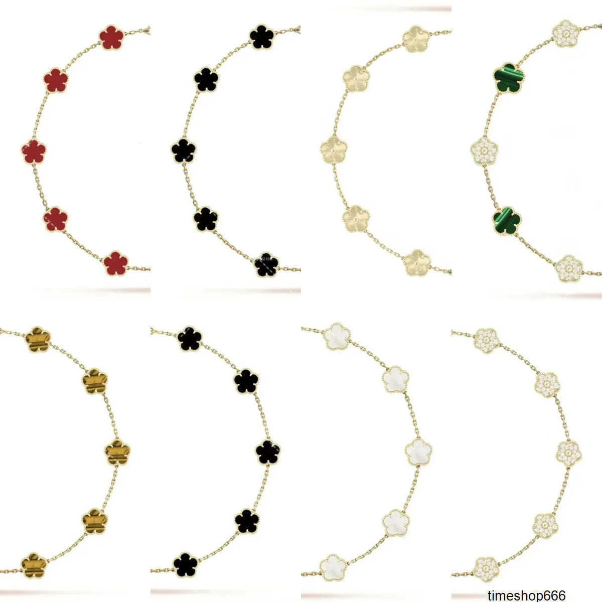 Pendant Necklaces Classic Flower Designer Necklace Agate V Gold Necklace Clover Necklace Multi Color Designer Jewelry 10 Flower Chain Mother Birthday Gift 10A