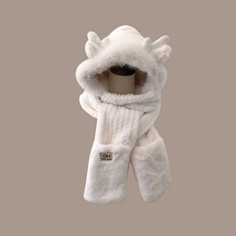 Fashion Elk Antlers P Hat Scarf Gs Wens Winter Ear Protector Thicke Lei Feng Hat Cycling Ski C Wind Proof Y250922