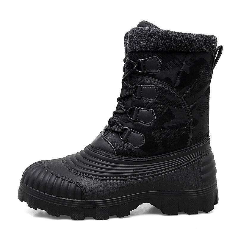 Winter Mid-calf Duck for Men Warm Snow Waterproof Hunting Working Boots Mens Camouflage Outdoor Shoes