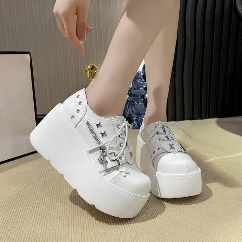 Fashion Women's 2025 New Gothic Style Platform Vampire Cosplay Wedges Comfy Women Motorcycle Boots Woman Shoes ddmypanda