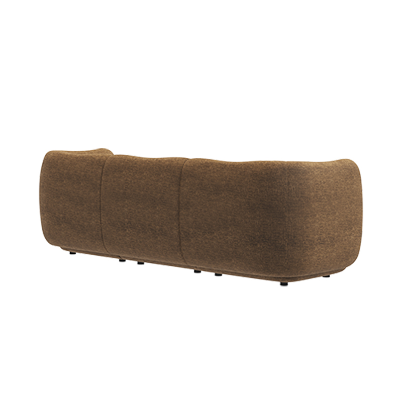 Living Room Furniture Opulent Brown Three - Seater Wave - inspired Sofa, Redefine Your Living Room Luxury