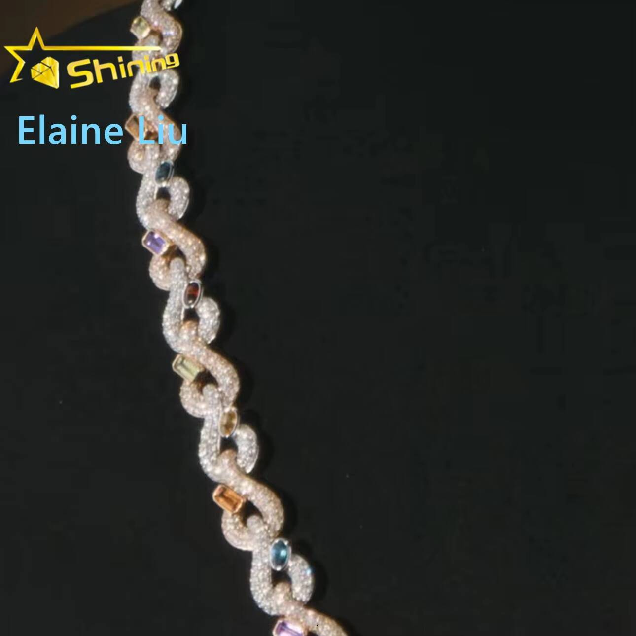 Iced Out 925 Sterling Silver Moissanite Fine Jewelry Luxury Fashion Hip Hop Cuban LinkMiami Cuban Link Chain Necklace