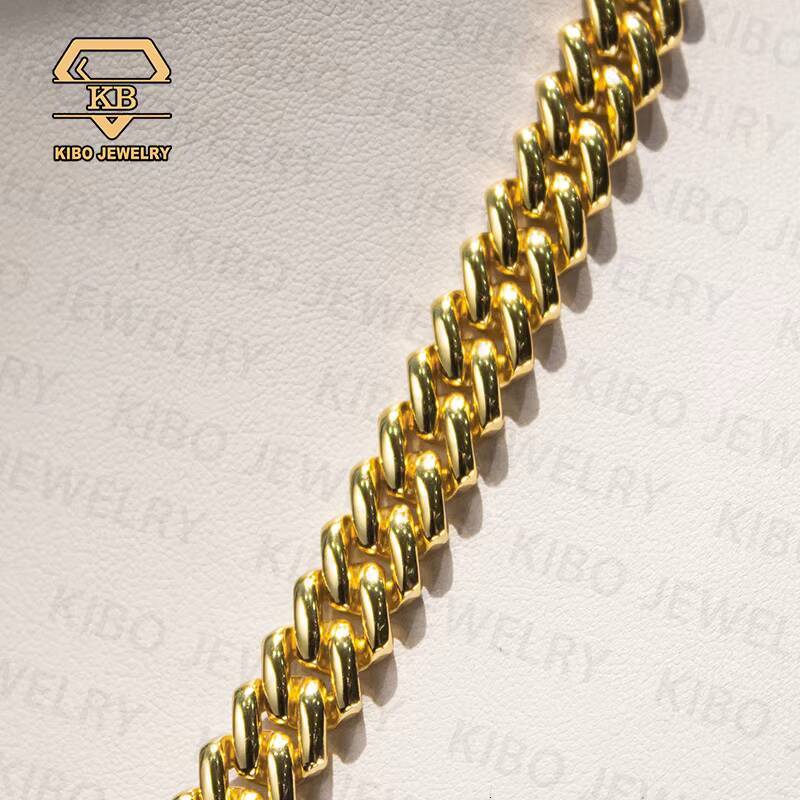2025 Customized Trend Make Hip Hop Jewelry Rapper Vermeil Finish Chain Big Thickness Heavy Miami Cuban Link Chain for Man