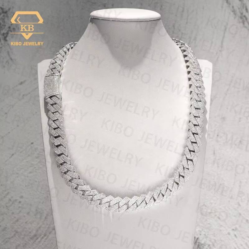 14MM 925 Vvs Moissanite Hip Hop Iced Out Diamond Thick Necklace Cuban Link Chain