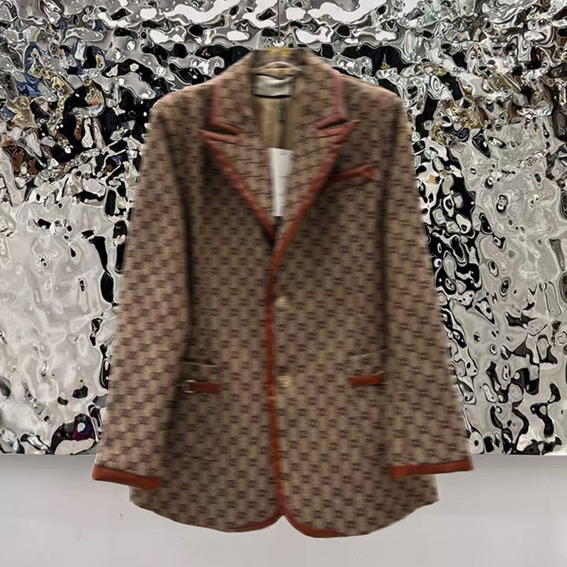 Fashionable Winter Women's Jacquard Retro Stand up Collar Jacket Temperament Women's Luxury High Quality Jacket Asian Sizes s-L