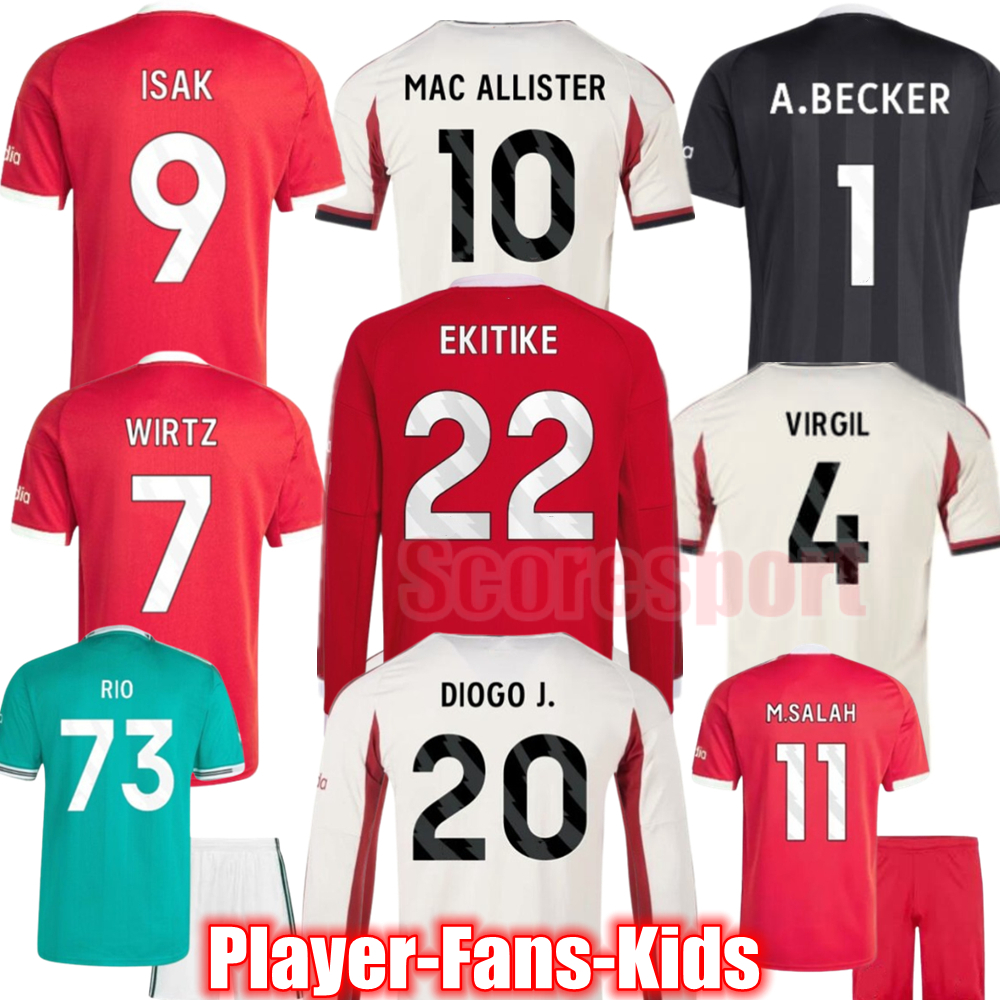 5xl ISAK EKITIKE 25 26 Soccer Jerseys WIRTZ SZOBOSZLAI Rio Ngumoha Long sleeve Football Shirt Fan Player version DIOGO JOTA SALAH Football kit Men + Kids
