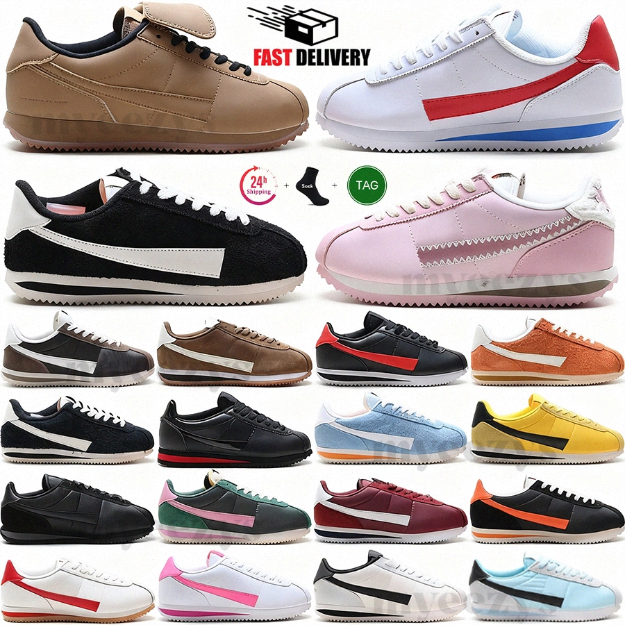 Top Classic Cortezs Men Women Running Shoes Nylon Leather Designer Trainers Picante Red Pink Foam Chlorophyll Psychic Blue Forrest Gump Outdoor Sneakers