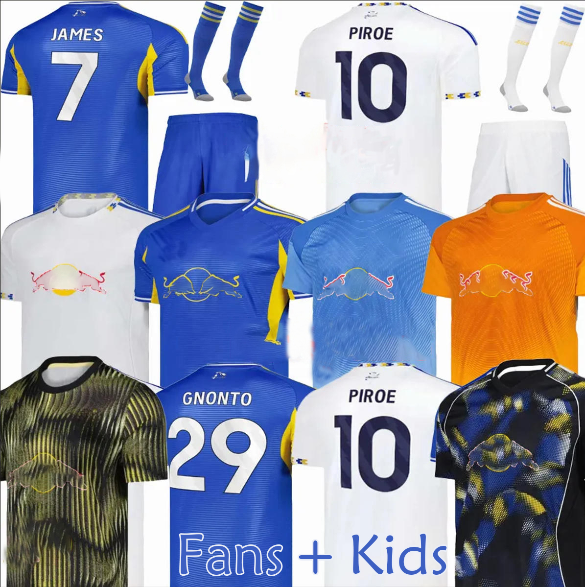 leeds 25 26 soccer jerseys shirts AMPADU PIROE JAMES NMECHA TANAKA STACH GUDMUNDSSON PERRI AARONSON Viduka Kewell David Batty 2025 2026 Retro football GK kit uniform