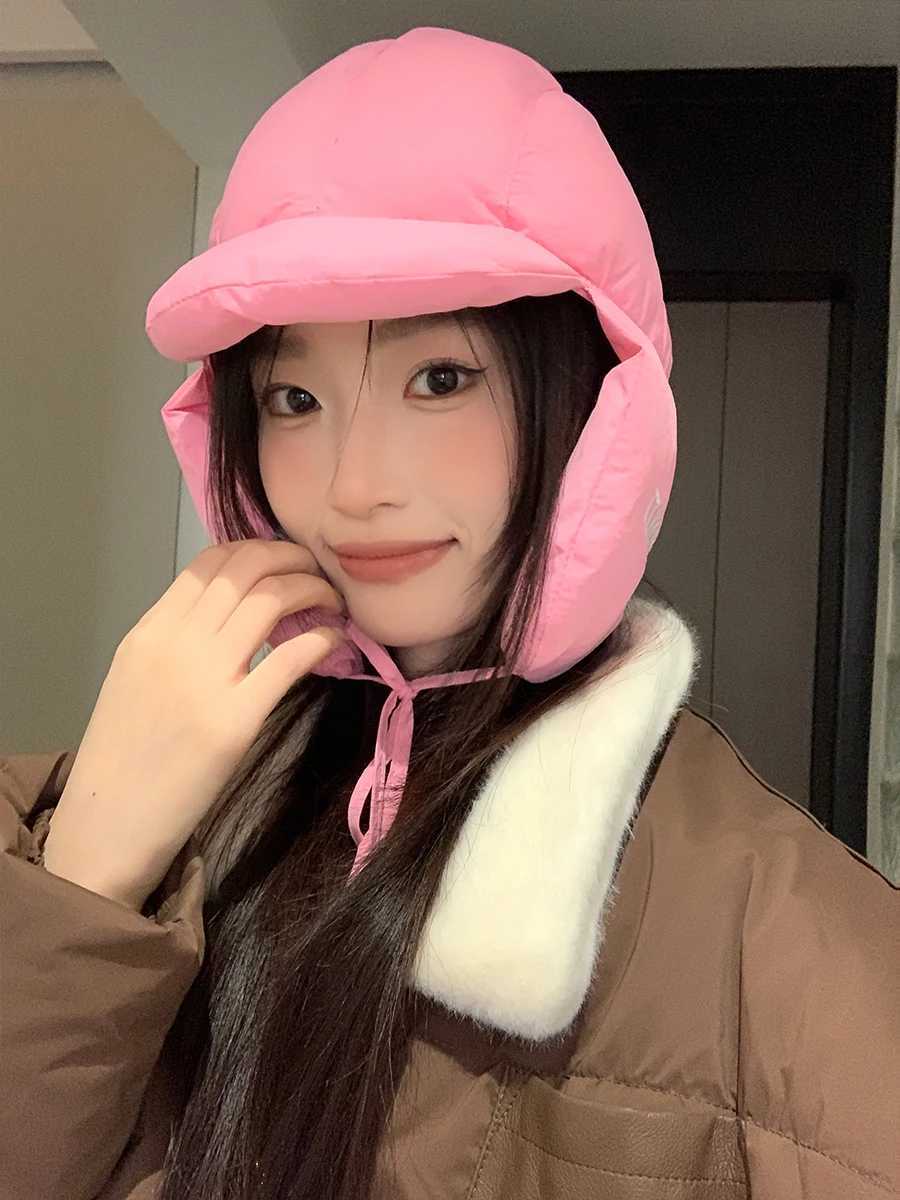 Cute outdoor cycling hat for wen versatile lightweight and warm balaclava for Winter ColdProof Ear Protection Lei Feng Hat Y250919