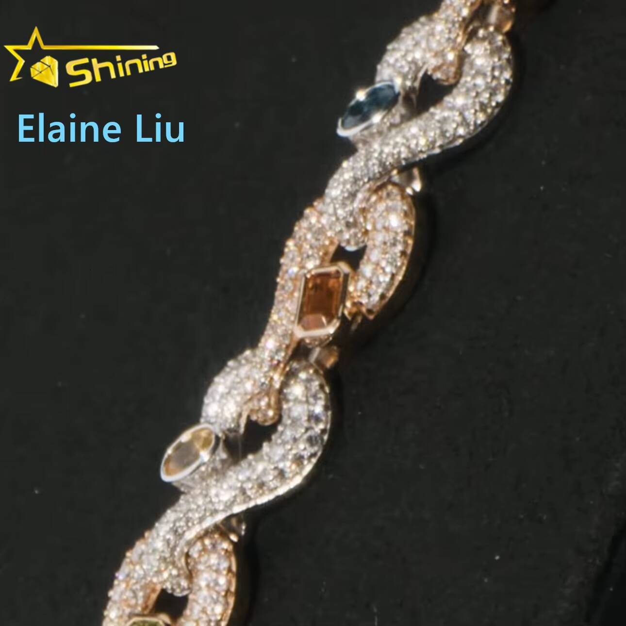 Iced Out 925 Sterling Silver Moissanite Fine Jewelry Luxury Fashion Hip Hop Cuban LinkMiami Cuban Link Chain Necklace