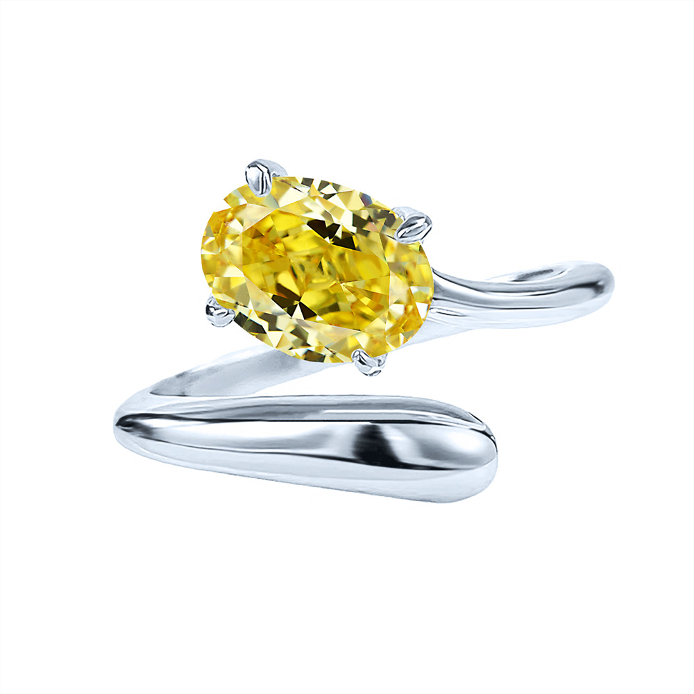 2.8CT Oval Cut Lab Moissanite Diamond Simple Fashion Jewelry Genuine 100% 925 Sterling Silver 18 Gold Aquamarine Gemstones Women Wedding Open Ring Lov