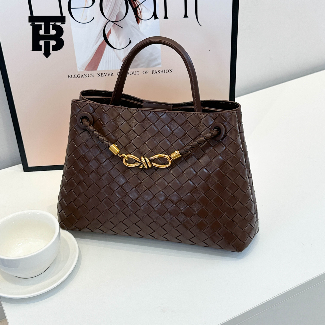 TB BHULAMTE Free Shipping New Designer Women's Bag 2025 Metal Rope Buckle Woven Bag Shoulder Bag Niche High-quality Texture Handbag