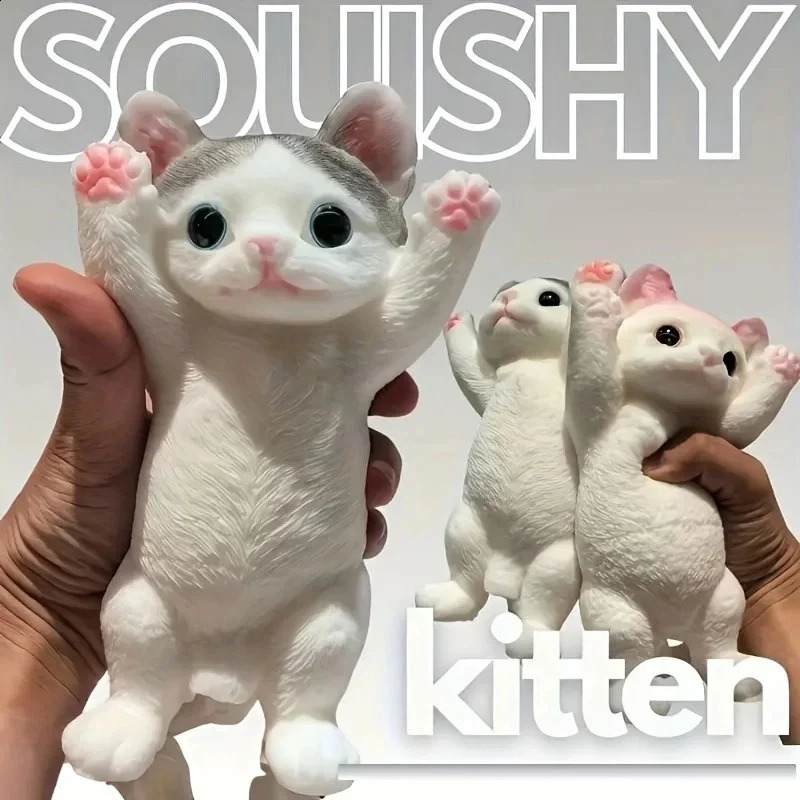 Cat Squishy Squeeze Toys Kawaii Handmade Cat Animal Fufu Sensory Toys Party Favors Gifts for Adults Kids 250919