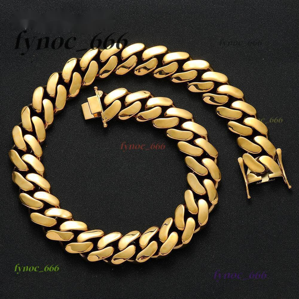 22MM Brass Cuban Chain Necklace Men Hip Hop Jewelry Chunky Cuban Link