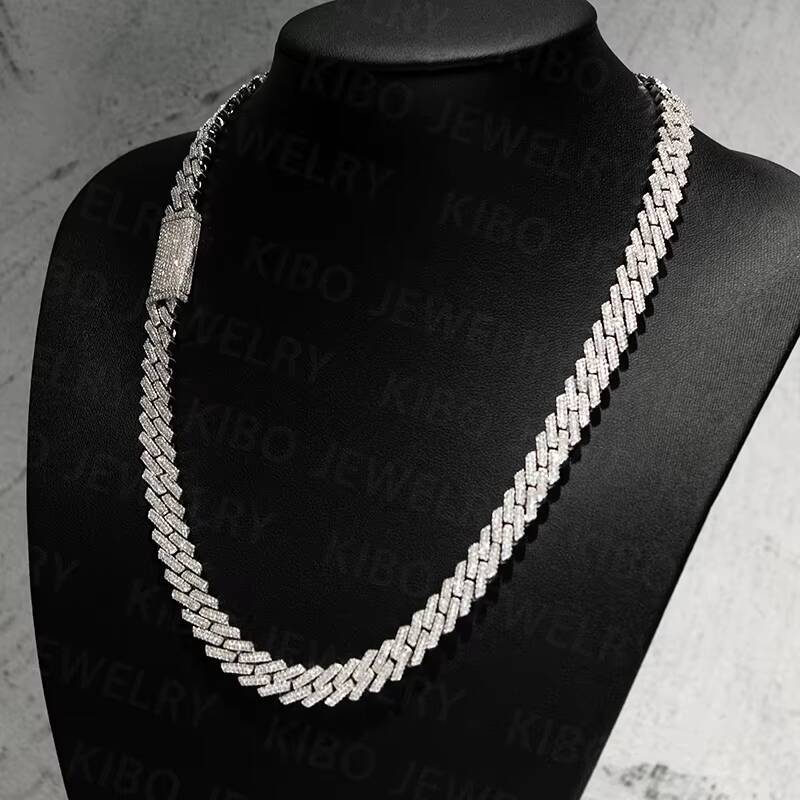 Highend Iced Out Pass Diamond Shiny Tester Hip Hop Necklace 8mm Lab Grown Diamond Chain Lab Grown Diamond Chain