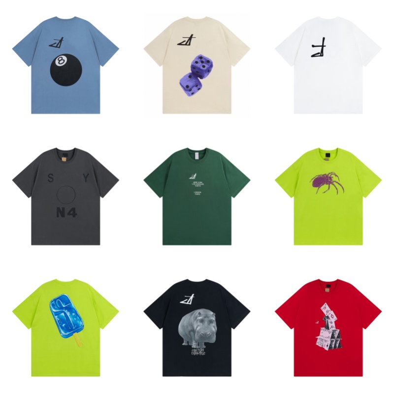 Mens Designer Cotton T Shirt Letter Print Graphic Tee Vintage Hip Hop Loose Sports Short Sleeve Tops Men Streewear