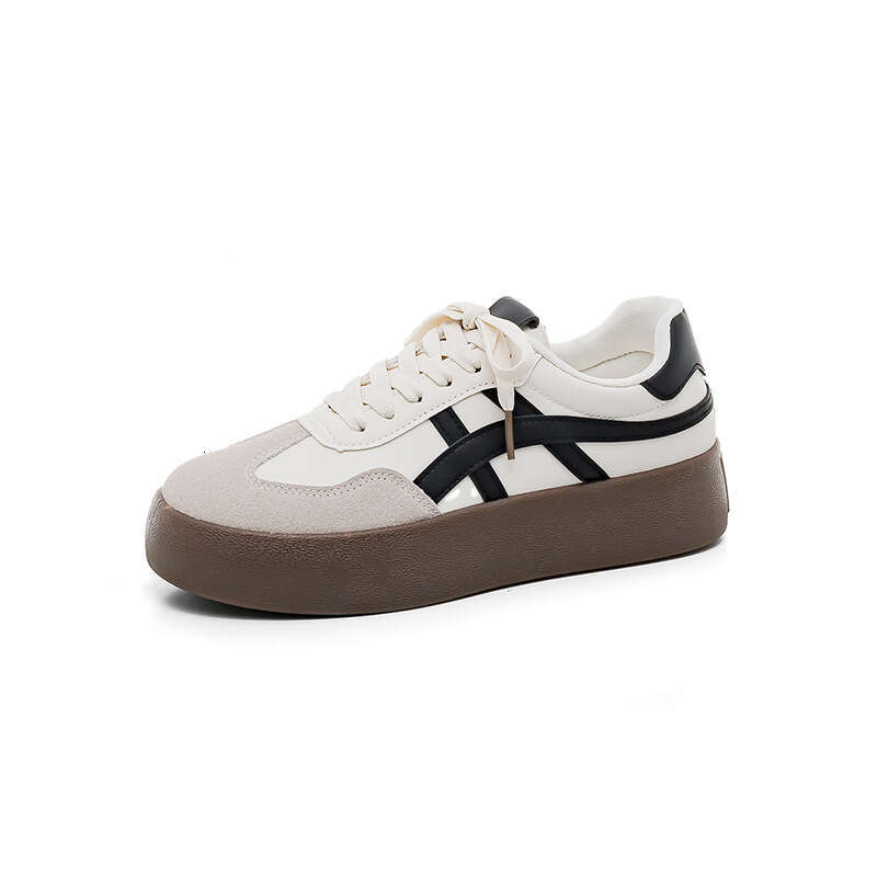 Niche Sneakers Men Women, White for Spring and Autumn, Women's Thick-Soled Student Training Shoes, Casual Shoes F8861