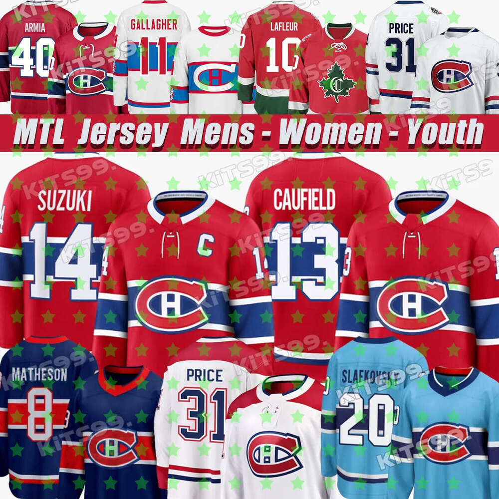 #14 Suzuki Kirby jersey Canadiens #22 Cole Caufeld Jersey Matheson #20 Juraj Slafkovsky Dach Newhook Casey DeSmith Brendan Gallagher Carey Price hockey Jerseys