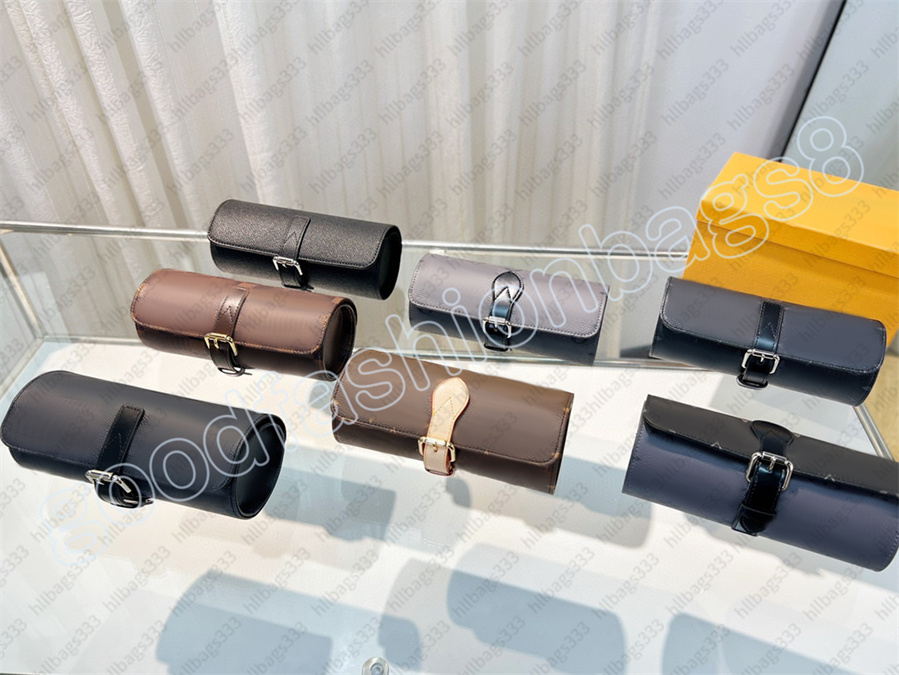 3 watch case box mens designer women pouch watch case designer travel accessory leather luxury designer Cases purse Watch storage roll top quality