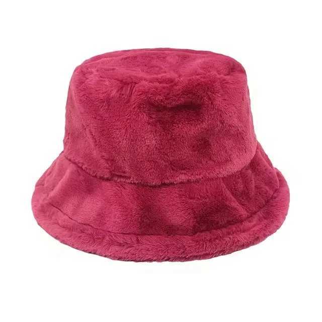 New Solid Color Imitation Rabbit Fur Autumn And Winter Fisherman Hat Wens Highquty Warm Hat Outdoor Panama Hat Y250920