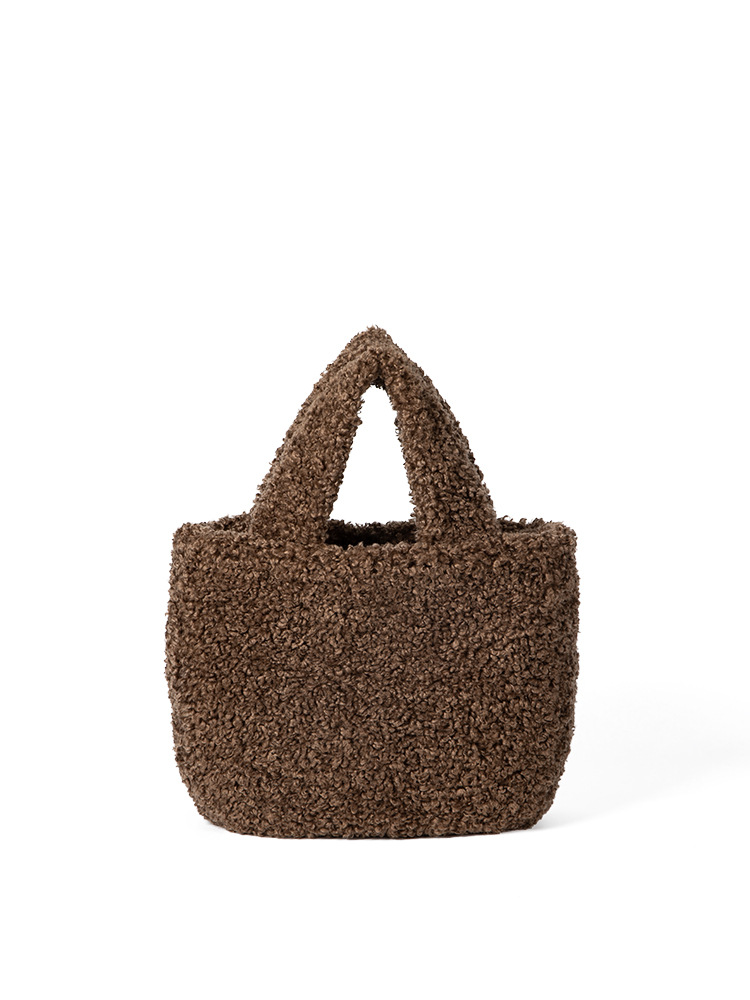 Korean-Style Niche Design Lamb Wool Tote Bag Winter New Style Fashion Versatile Single-Shoulder Handbag For Women