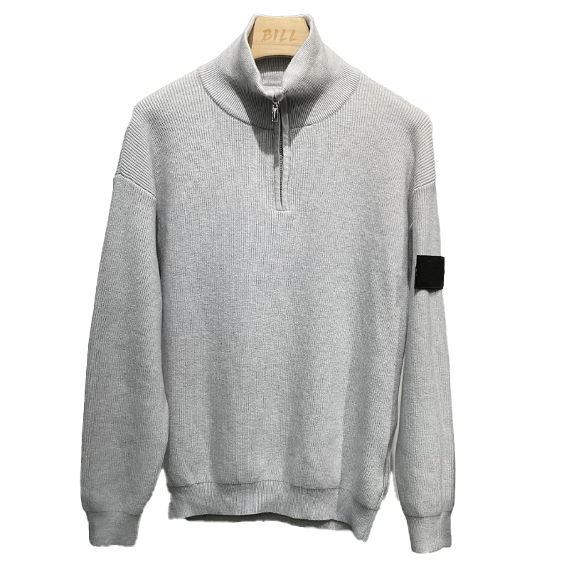 Mens Designer Sweater Topstoney Fleece Shirts Thick Half Zipper High Neck Warm Pullover Slim Knit Knitting Jumpers Cotton Sweatshirt M-2xl