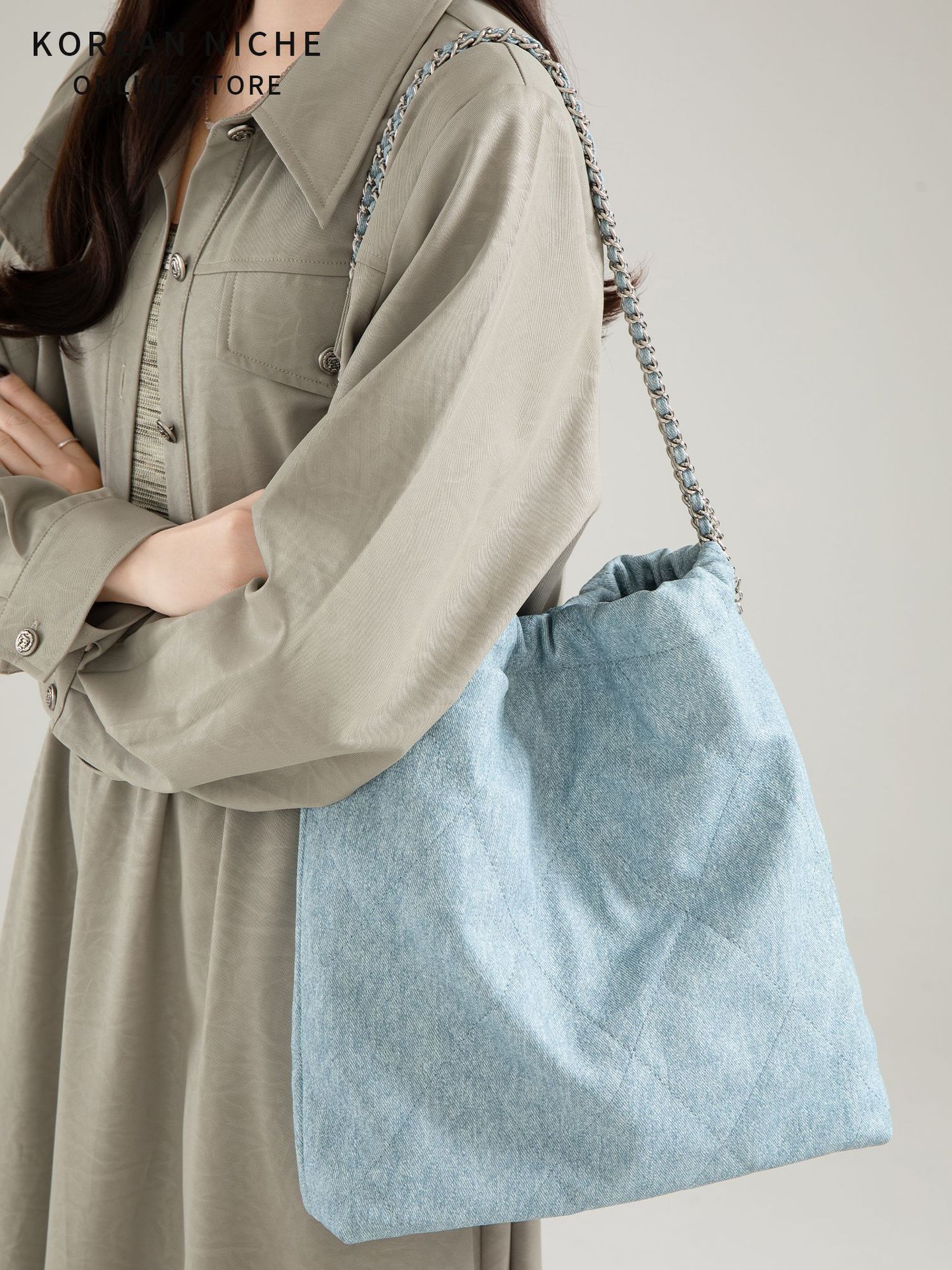 2025 New Style Fashionable Versatile Large-Capacity Tote Women - Korean Version Niche Retro Chain Handheld Single-Shoulder Bag For Commuting