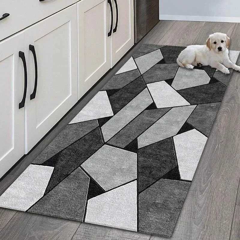 VIKAMA Simple Geetric Kitchen Floor Mats Living Ro Floor Carpet Entrance Door Mat Hallway Door NonSlip Foot Mats He Decor C250919