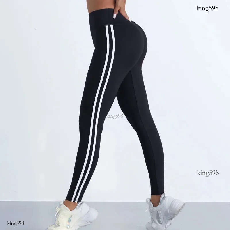 Yoga Legging Striped Slim Sports Pants High Waist Hip Lifting Casul Tights Workout Running Stretchy Gym Leggings 250320
