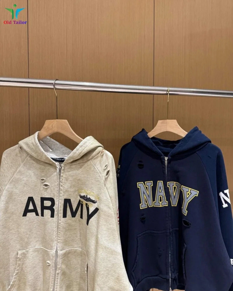 Grailz Project gr Heavyweight 11 Patchwork Retro Distressed TieDye Hoodie Sweatshirt Zipper Cardigan Mens Womens Outerwear 250919