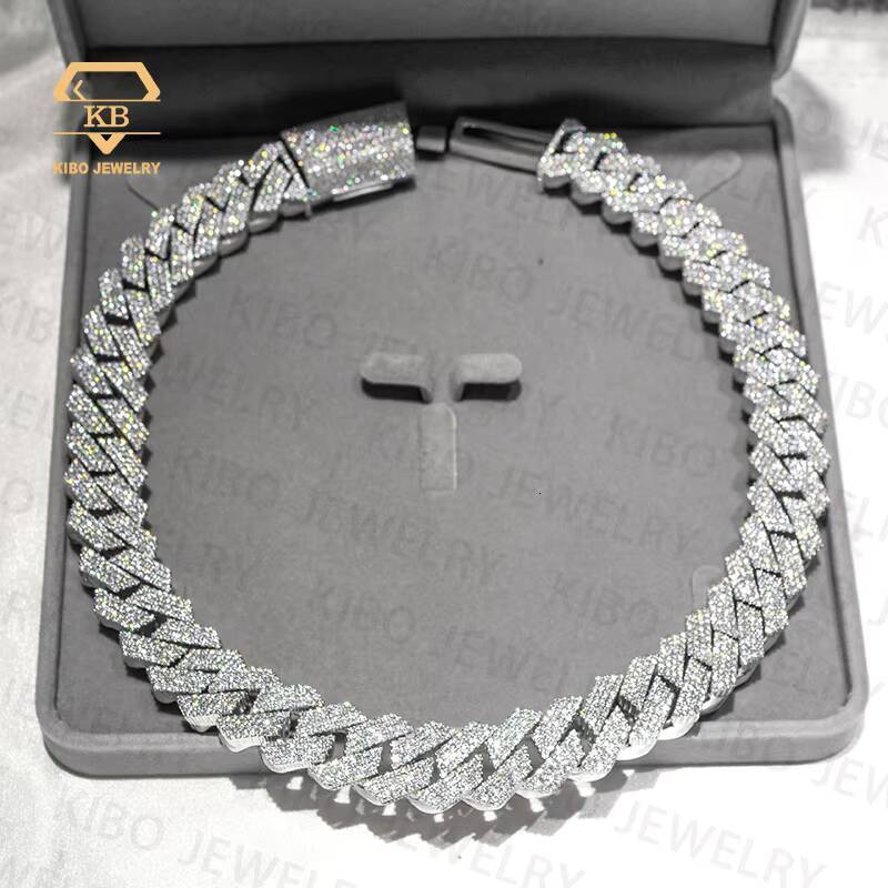 Hip Hop Huge Heavy Rapper 925 Silver Gold Plated Mossanite 20MM VVS1 LAB Grown Moissanite Diamond Iced Out Cuban Link Necklace