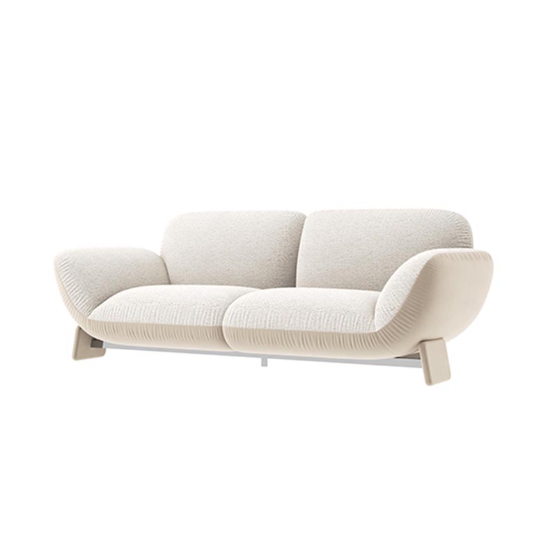 Living Room Furniture Comfortable Light - colored Double - seater Boucle Upholstered Sofa for Living Spaces