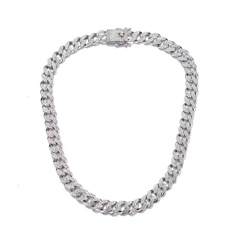 HIP HOP Luxury Jewelry 925 Sterling Silver Mens Cuban Link Chain Miami Moissanite Diamond Cuban Necklace