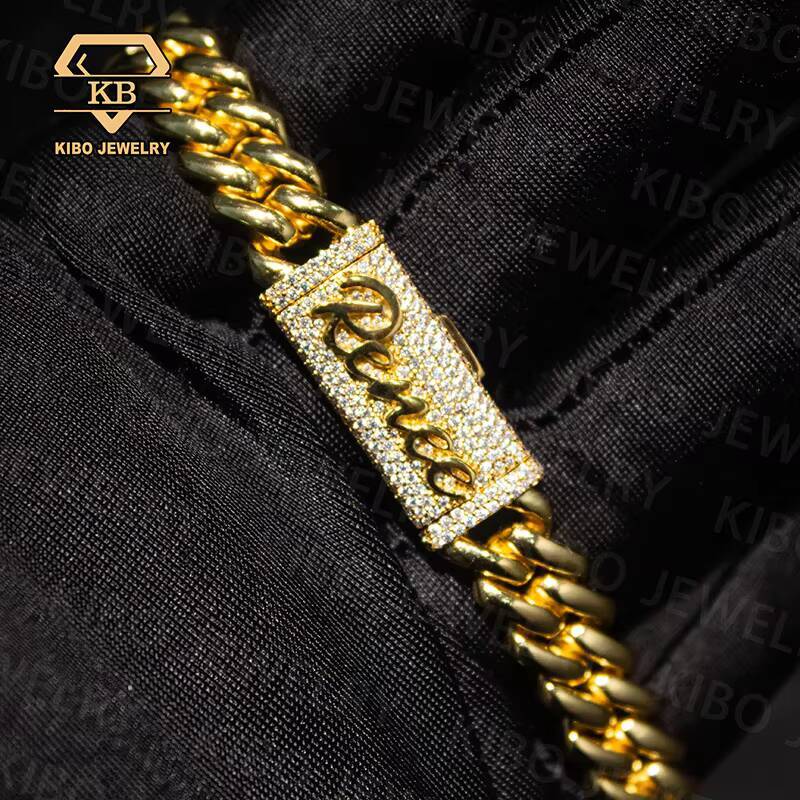 Customized Trend Pendant 2 Inches Hip Hop Pendant 10mm Cuban Chain 925 Sterling Silver Name Letter Iced Out Round Cut Moissanite Pendants