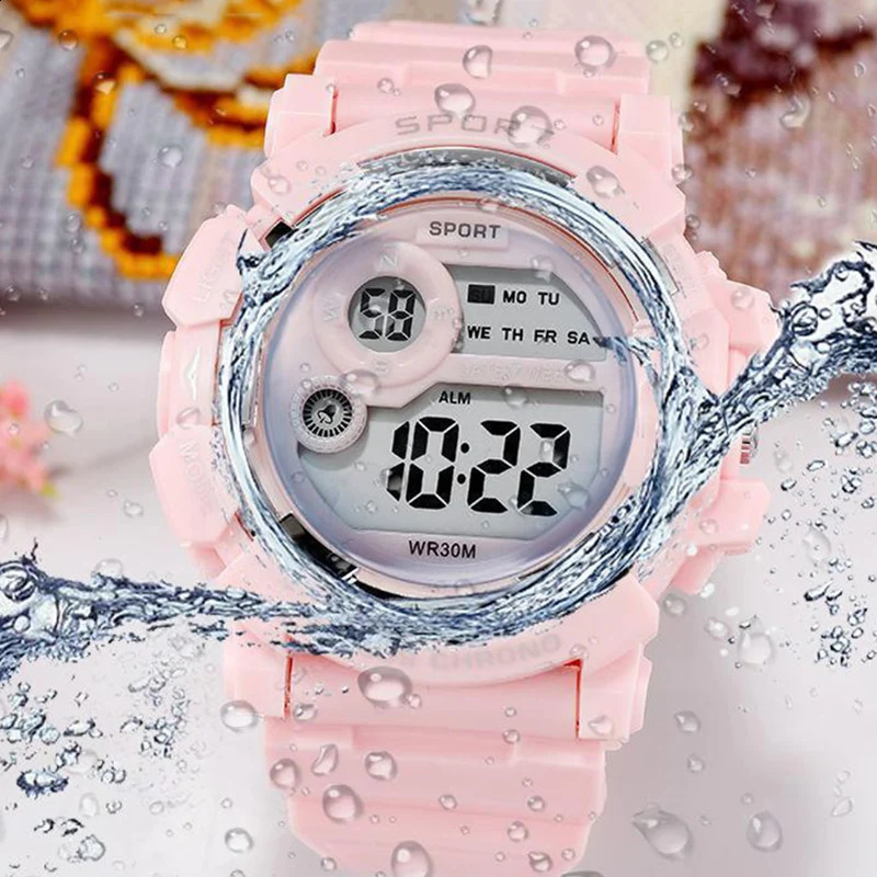 Fashion Kids Watches Luminous Waterproof Sports Digital Watch Alarm Clock Watches Boys Girls Student Smart Electronic Watch Gift 250919