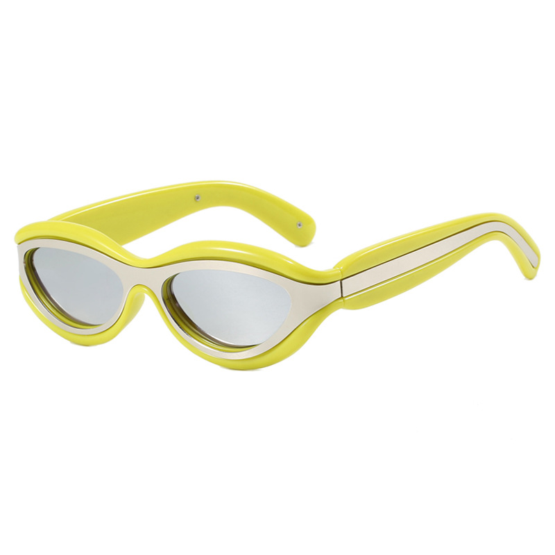 New Arrival Oval Sunglasses Chic Color Blocked Style Instagram Viral Unisex European American Fashion UV400