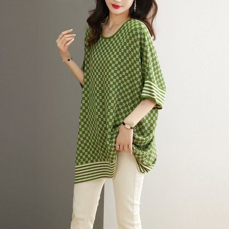 plus size women's new long sleeve high waist printed banquet dress mid-length skirt D02632