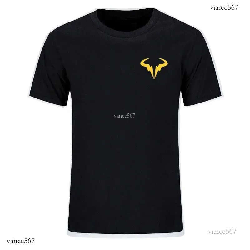 Men's T-Shirts New Popular Rafael Nadal Tennis Player T-Shirt Mens Black Short Slve Cotton T-Shirt High Quty Mens O-Neck Top T240505