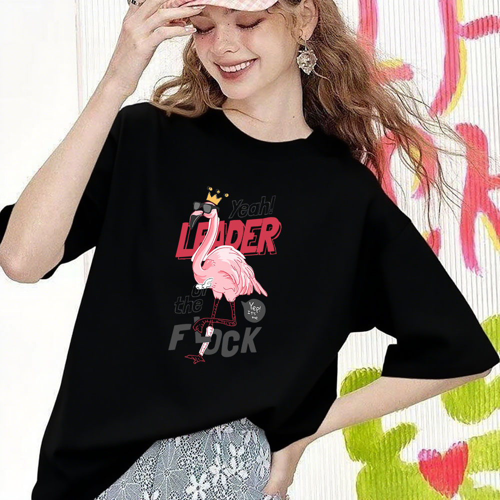 Fashionable Short-Sleeve Cotton Tee with Versatile Print - Heavyweight Pure Cotton Fabric 2025092002