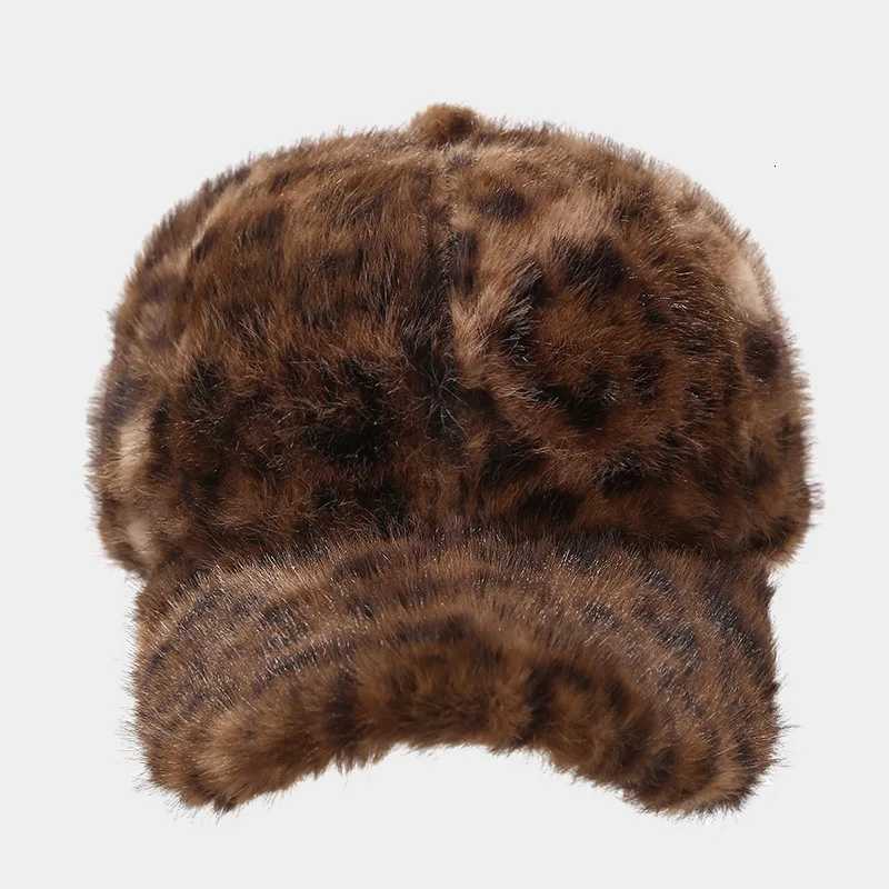 1pc Wens Winter Leopard Print Baseball COutdoor Warmth Cold Protection warm HatSuitable for outdoor and daily wear Y250920