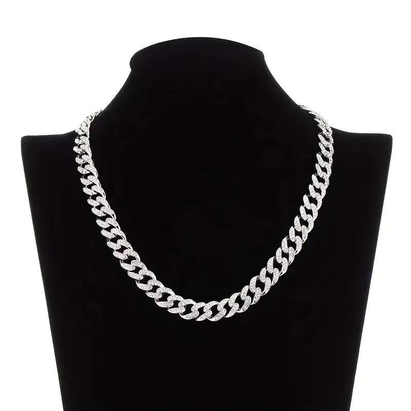 HIP HOP Luxury Jewelry 925 Sterling Silver Mens Cuban Link Chain Miami Moissanite Diamond Cuban Necklace