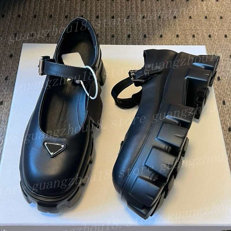 10A Premium Designer Mary Jane Fashion Women's Loafers Buckle Platform Shoes Leather Suede Shoes 32776