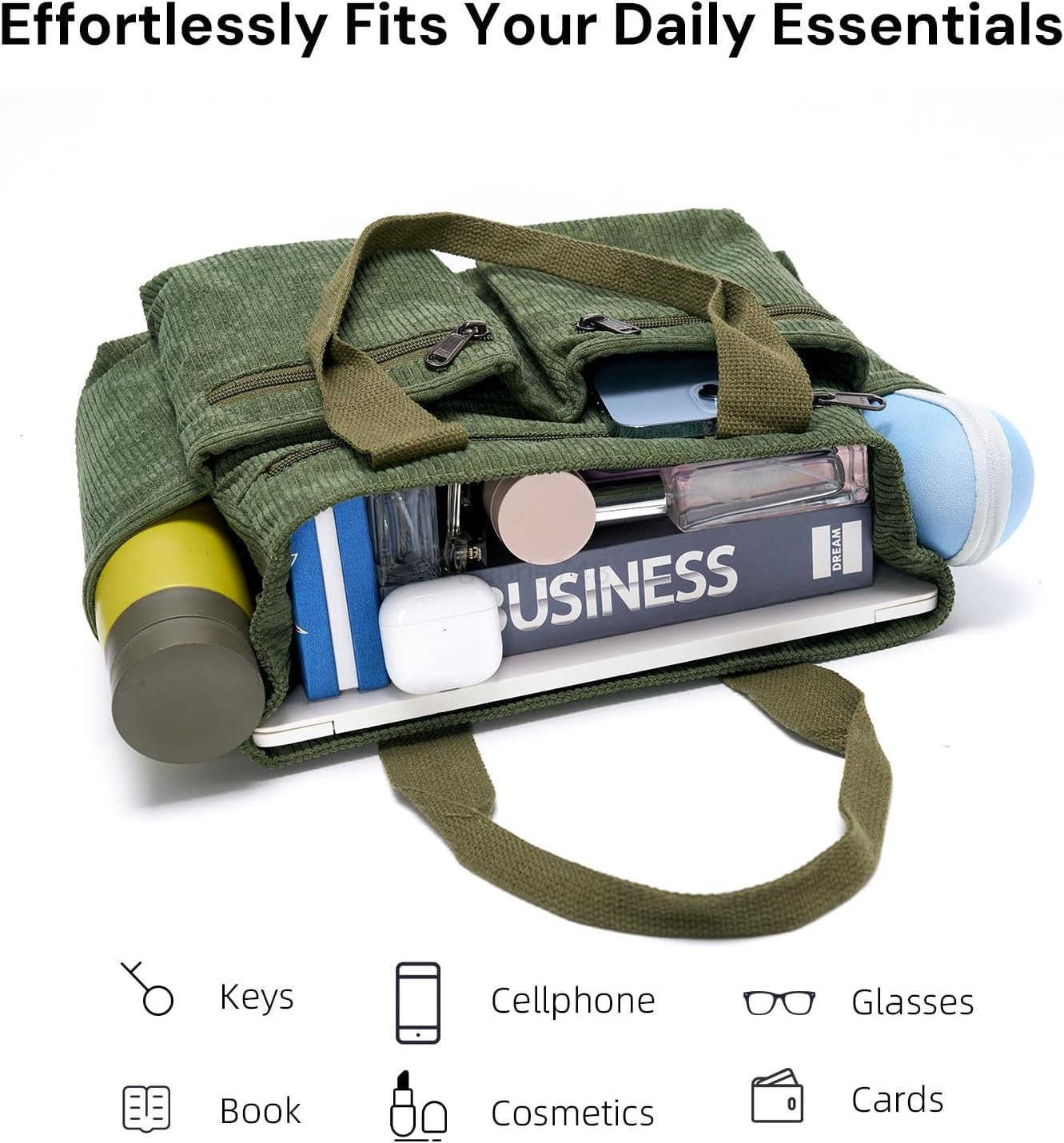 Corduroy Tote Bag for Women Top Handle Crossbody Purse Travel Shoulder Bag Work Handbag Everyday tote bag for schoolZ250920