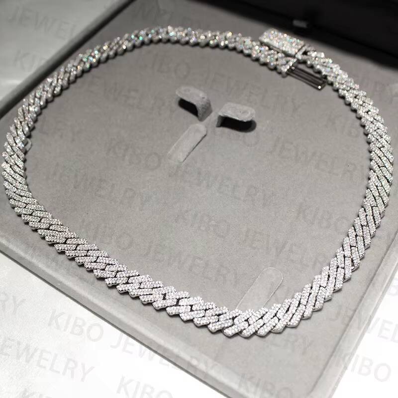 Highend Iced Out Pass Diamond Shiny Tester Hip Hop Necklace 8mm Lab Grown Diamond Chain Lab Grown Diamond Chain