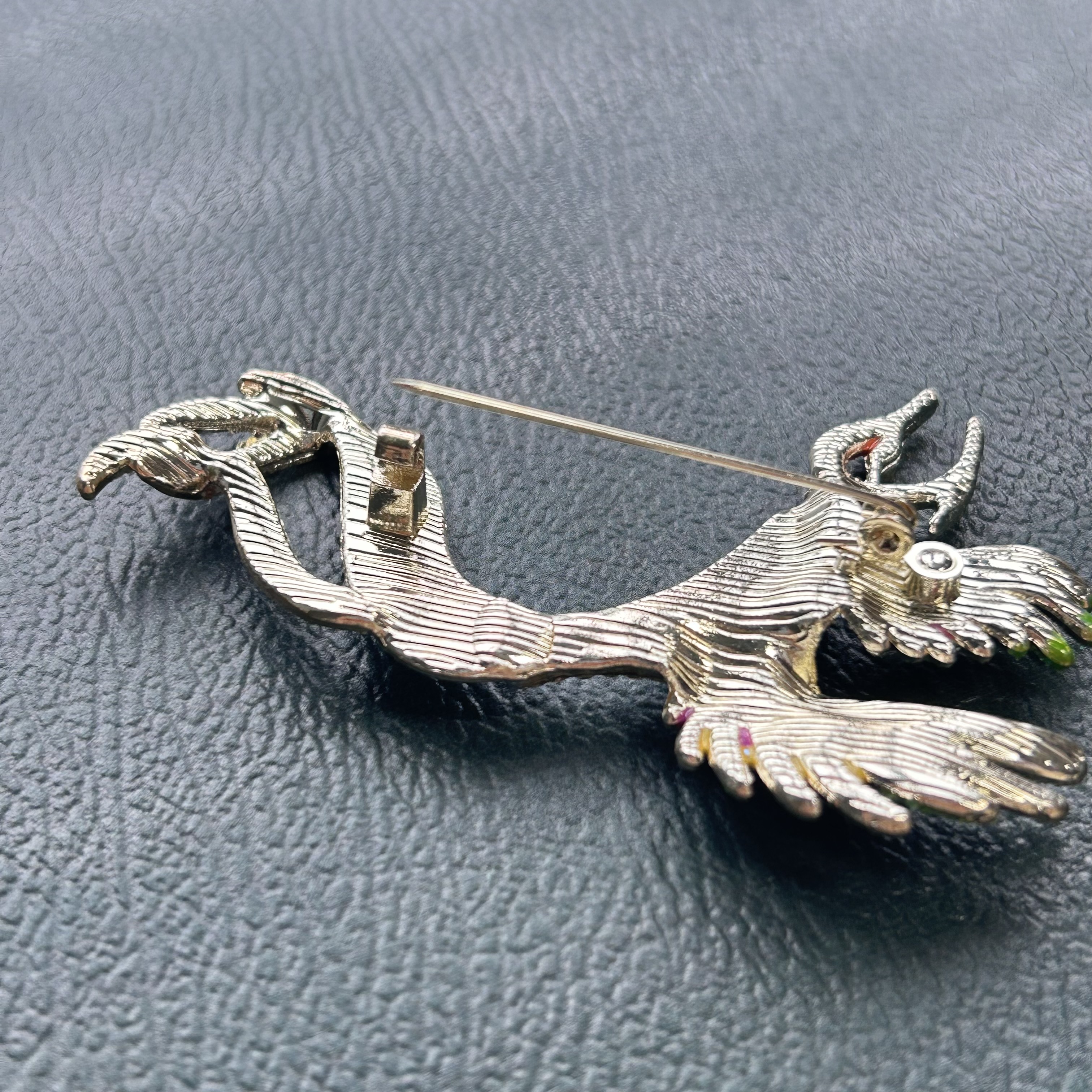 Trendy Rhinestone Exquisite The Golden And Green Phoenixes Fly Together Chinese Style Brooches For Women Luxury Designer Jewelry Niche High-end Brooch
